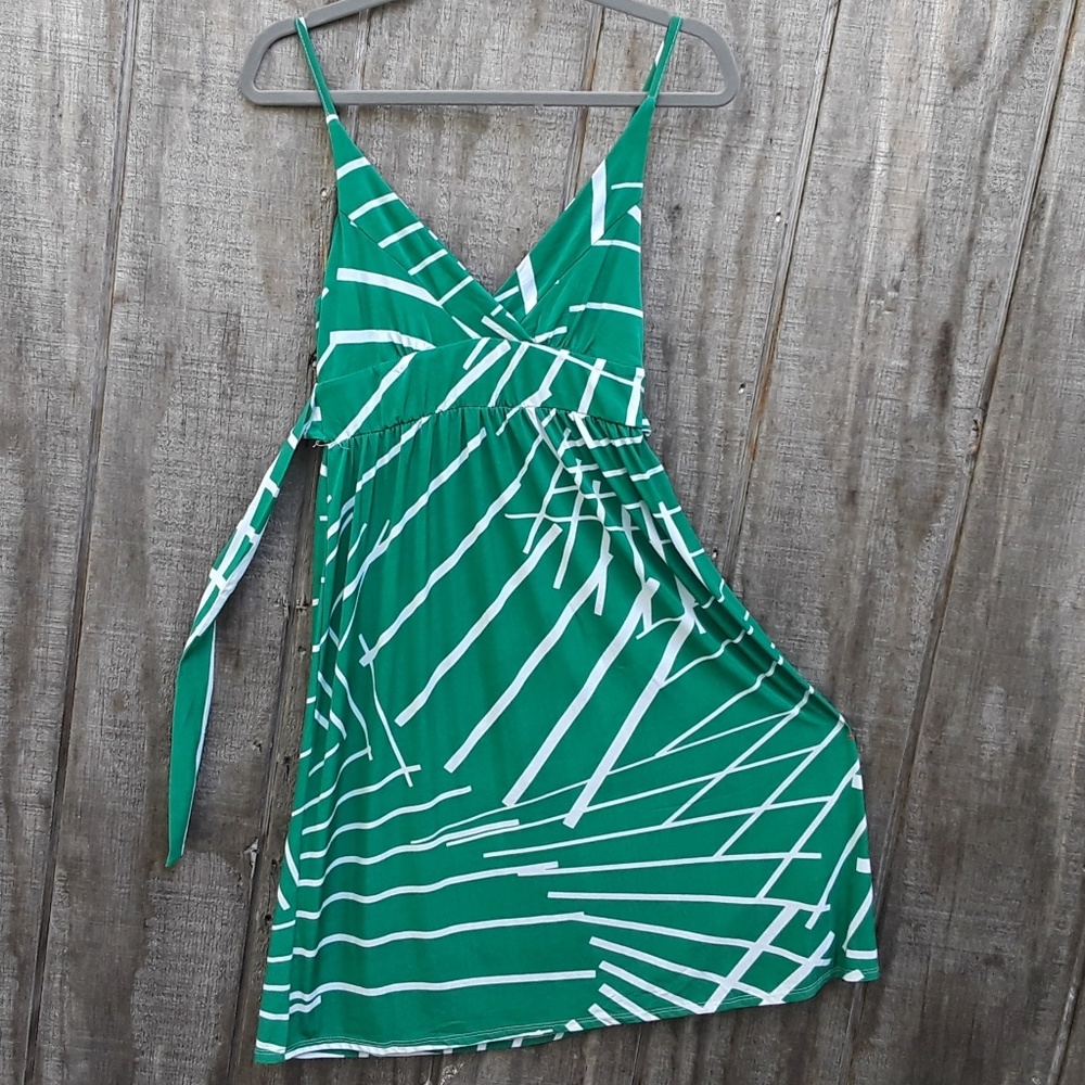 Stretch knit dress with tie detail